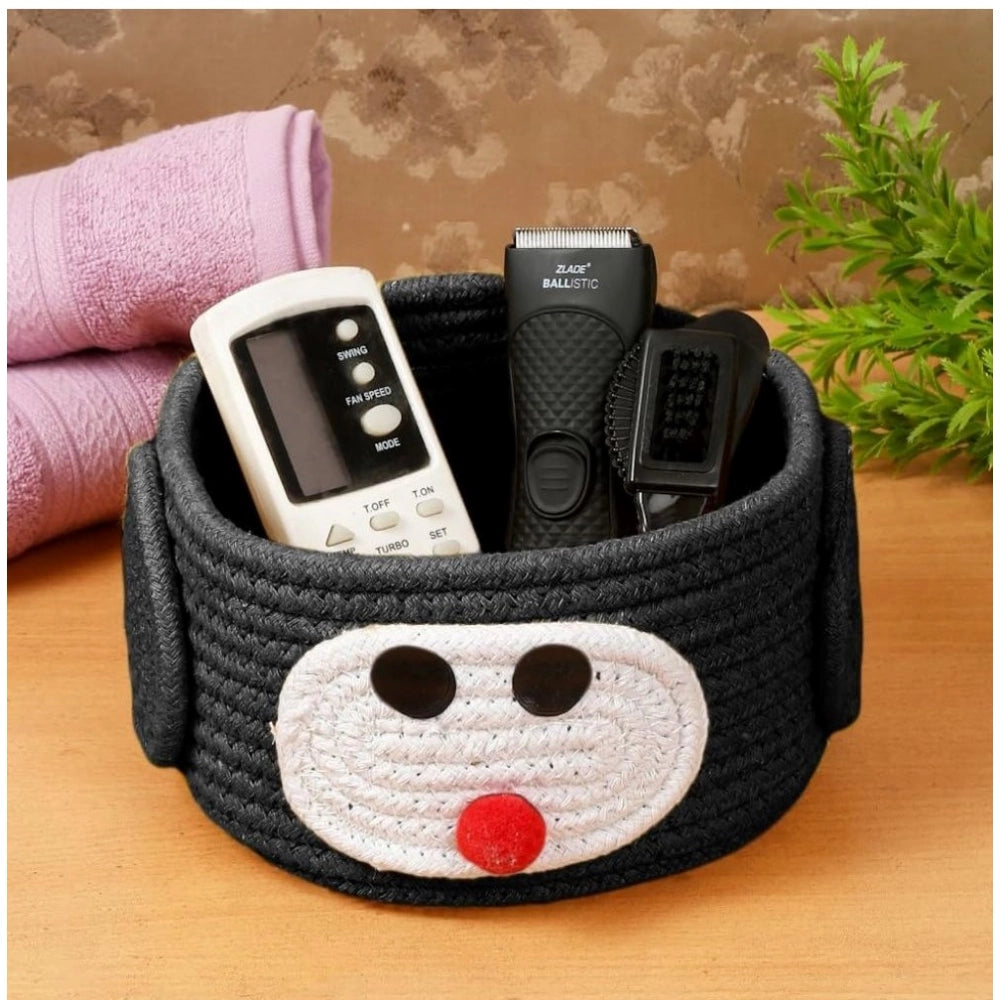 Generic Cotton Pen Holder Pack of 1 Storage Basket For Clothes (Black) Secondary image