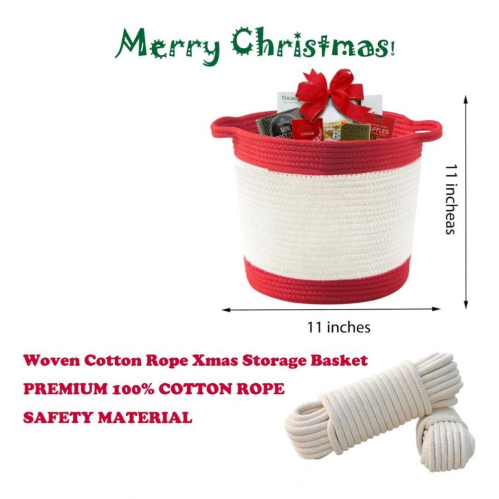 Generic Cotton Basket Pack of 1 Storage Basket For Clothes (Red) Secondary image