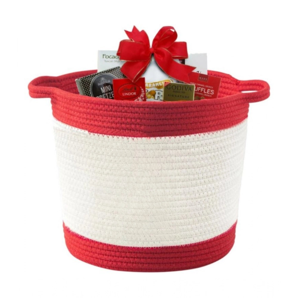 Generic Cotton Basket Pack of 1 Storage Basket For Clothes (Red) Main image