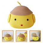 Generic Cotton  lid Pack of 1 Storage Basket For Clothes (Yellow)