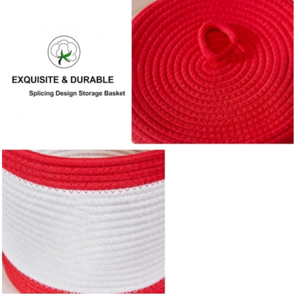 Generic Cotton Basket Pack of 1 Storage Basket For Clothes (Red) Secondary image