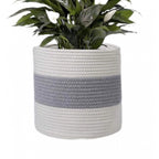 Generic Cotton Flower Basket Pack of 1 Storage Basket For Clothes (Grey)