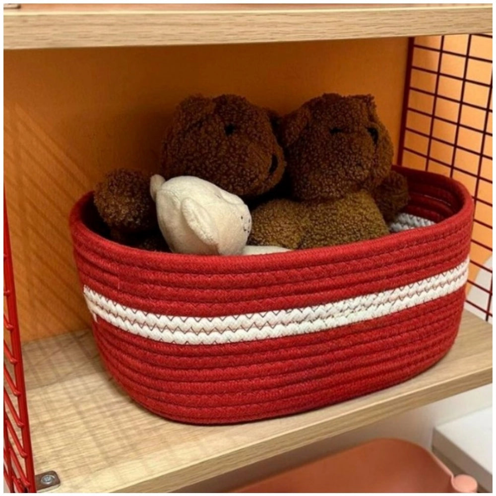 Generic Cotton Basket Inch Pack of 1 Storage Basket For Clothes (Red) Secondary image