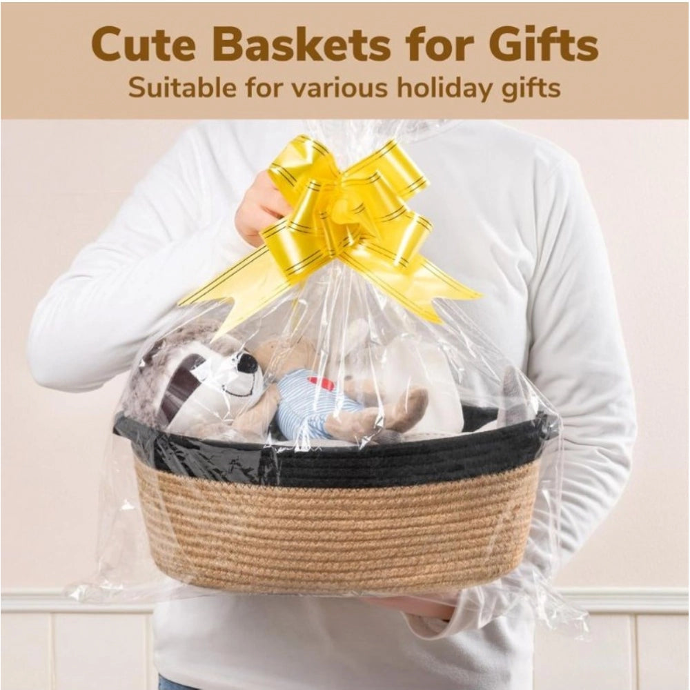 Generic Cotton Baby Gift Basket Pack of 1 Storage Basket For Clothes (Beige) Secondary image