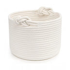 Generic Cotton White Inch Pack of 1 Storage Basket For Clothes (White)