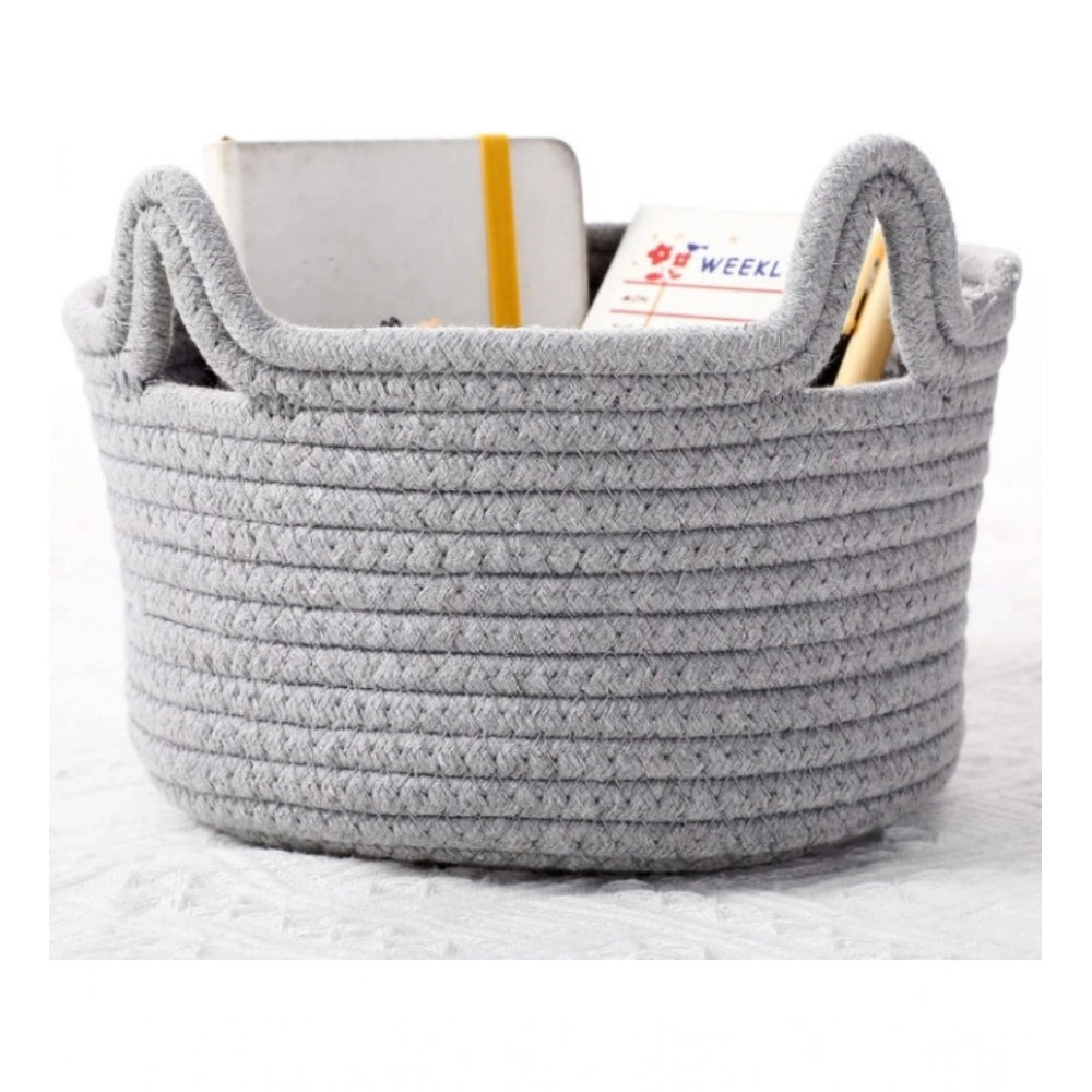 Generic Cotton Cat Basket Inch Pack of 1 Storage Basket For Clothes (Grey) Main image