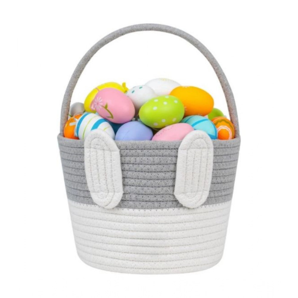 Generic Cotton Toy Bucket Pack of 1 Storage Basket For Clothes (Grey) Main image