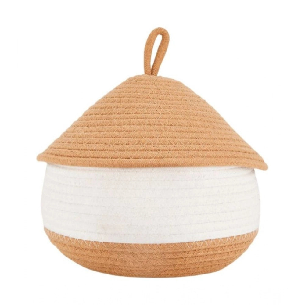 Generic Cotton Gudda Pack of 1 Storage Basket For Clothes (White) Main image
