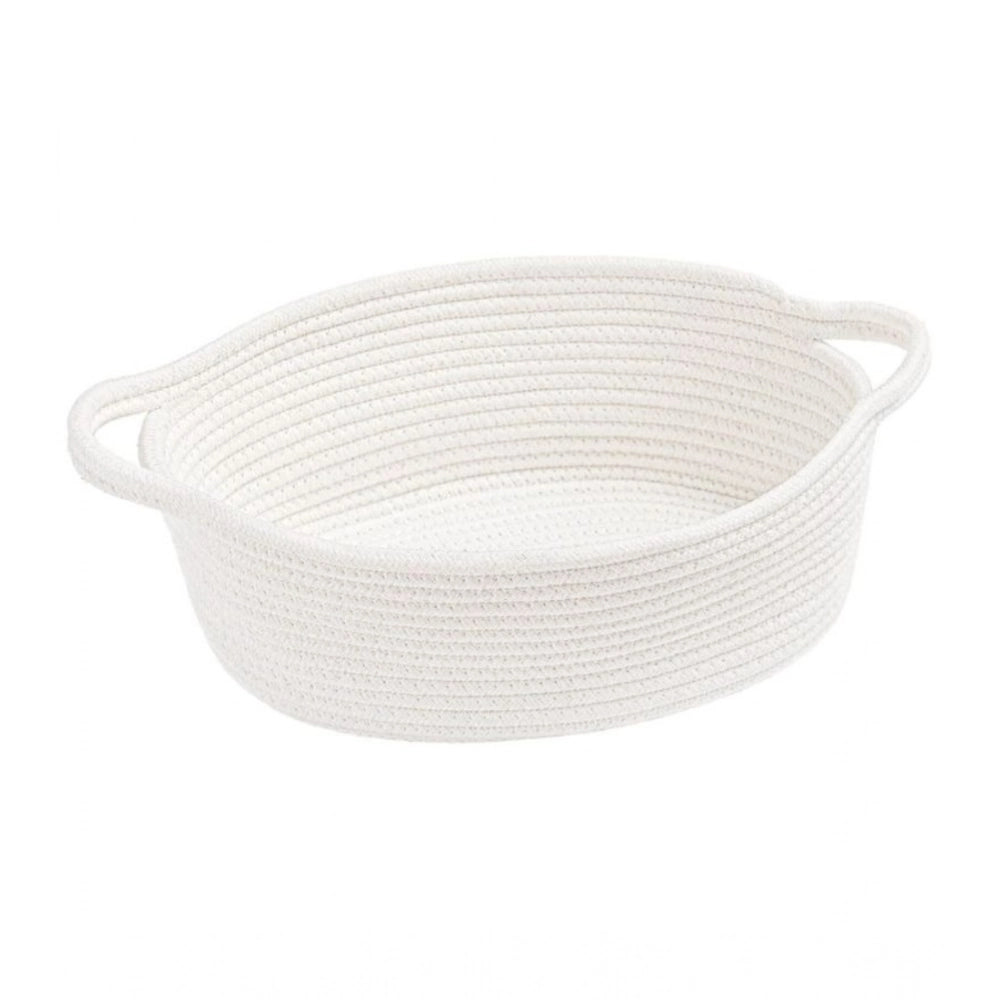 Generic Cotton Gift Basket Pack of 1 Storage Basket For Clothes (White) Main image