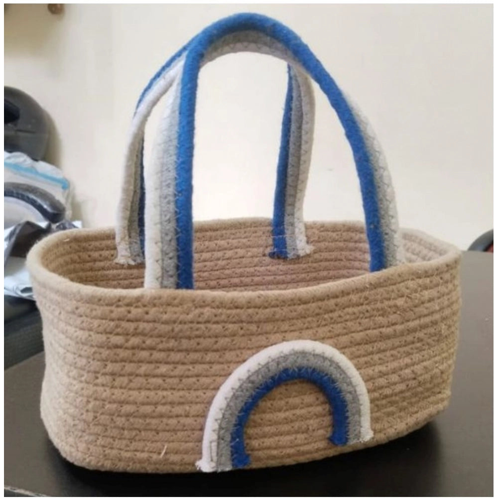 Generic Cotton Rainbow Basket Pack of 1 Storage Basket For Clothes (Multicolor) Main image