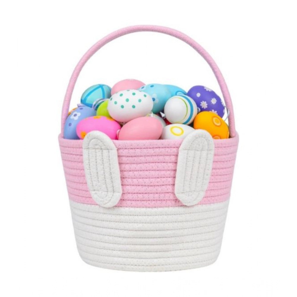 Generic Cotton Toys Bucket Pack of 1 Storage Basket For Clothes (Pink) Main image