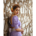 Generic Women's Cotton  Printed Saree With Unstitched Blouse 5.5Mtr (Lavender)