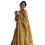 Generic Women's Silk Printed Saree With Unstitched Blouse 5.5Mtr (Yellow)