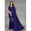Generic Women's Georgette Embellished Sequnece Bollywood Saree With Unstitched Blouse 5.5Mtr (Blue)