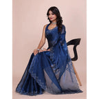 Generic Women's Jimmy choo Embellished Bollywood Saree With Unstitched Blouse 5.5Mtr (Blue)