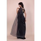 Generic Women's Jimmy choo Embellished Bollywood Saree With Unstitched Blouse 5.5Mtr (Black)