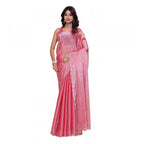 Generic Women's Jimmy choo Embellished Bollywood Saree With Unstitched Blouse 5.5Mtr (Pink)
