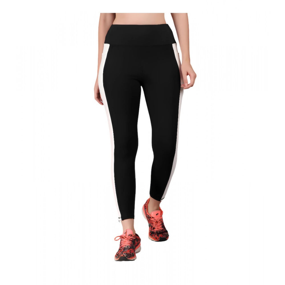 Generic Women's Polyester Solid Ankle length High Waisted Tights (Black) Main image