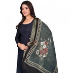 Generic Women's chanderi silk  Printed Dupatta (Black, Length: 2 Mtr)
