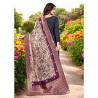 Generic Women's chanderi silk  Printed Dupatta (Magenta, Length: 2 Mtr)