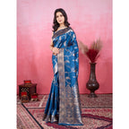 Generic Women's Banarasi Silk Printed Saree With Unstitched Blouse 5.5Mtr (Pinch)