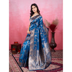 Generic Women's Banarasi Silk Printed Saree With Unstitched Blouse 5.5Mtr (Pinch)