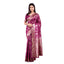 Generic Women's Banarasi Silk Printed Saree With Unstitched Blouse 5.5Mtr (Wine)