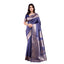 Generic Women's Banarasi Silk Printed Saree With Unstitched Blouse 5.5Mtr (Blue)
