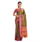 Generic Women's Silk Blended Jaquard Woven Saree With Unstitched Blouse 5.5Mtr (Green)