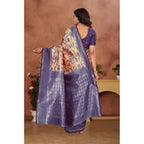 Generic Women's Banarasi Silk Jaquard Woven Saree With Unstitched Blouse 5.5Mtr (Orange)