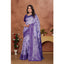 Generic Women's Banarasi Silk Jaquard Woven Saree With Unstitched Blouse 5.5Mtr (Purple)