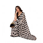 Generic Women's Georgette Printed Saree With Unstitched Blouse 5.5Mtr (Black)