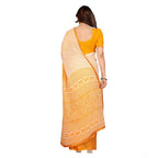 Generic Women's Georgette Printed Saree With Unstitched Blouse 5.5Mtr (Yellow)