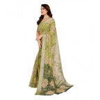 Generic Women's Georgette Printed Saree With Unstitched Blouse 5.5Mtr (Green)
