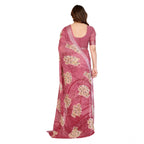Generic Women's Georgette Printed Saree With Unstitched Blouse 5.5Mtr (Pink)
