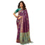 Generic Women's Silk Blend Woven Zari Work Saree With Unstitched Blouse 5.5Mtr (Purple)