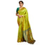 Generic Women's Silk Blend Zari Weaving Saree With Unstitched Blouse 5.5Mtr (Lime-Green)