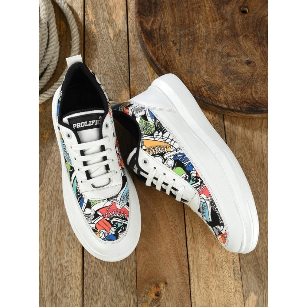 Generic Men's Casual Synthetic Lace-ups Casual Shoes (White)