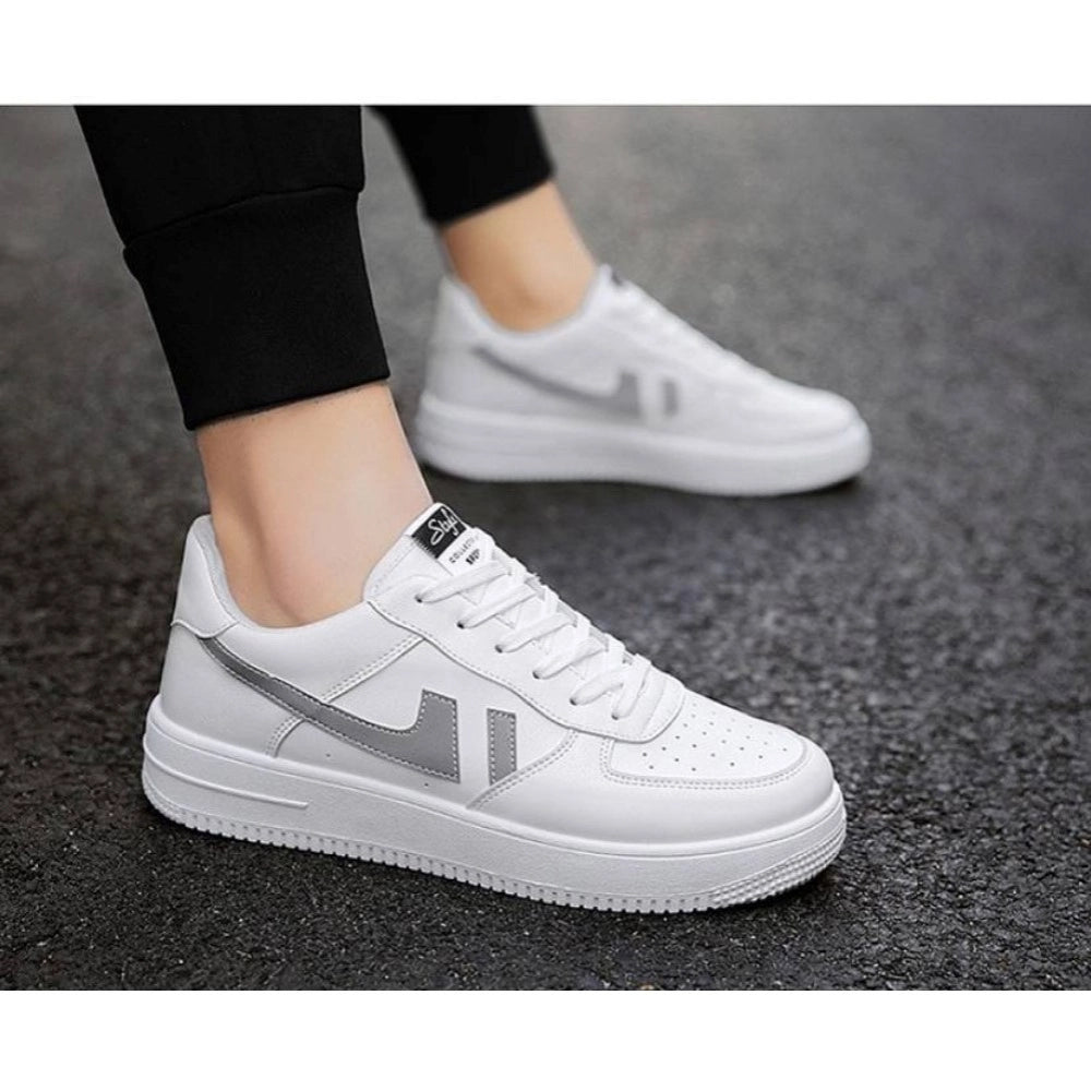 Generic Men's Casual Synthetic Lace-ups Casual Shoes (White) Secondary image