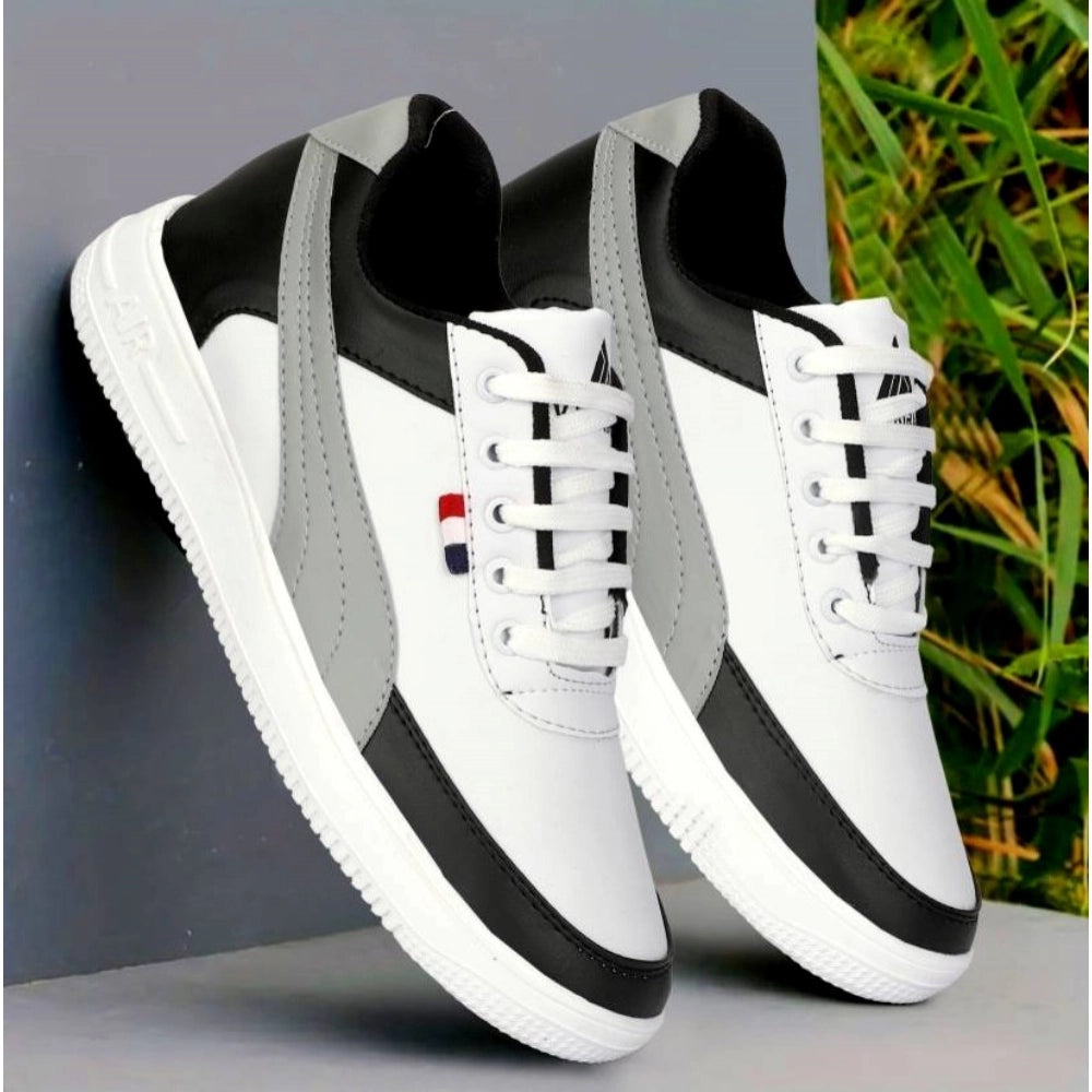 Generic Men's Casual Synthetic Lace-ups Casual Shoes (White) Secondary image