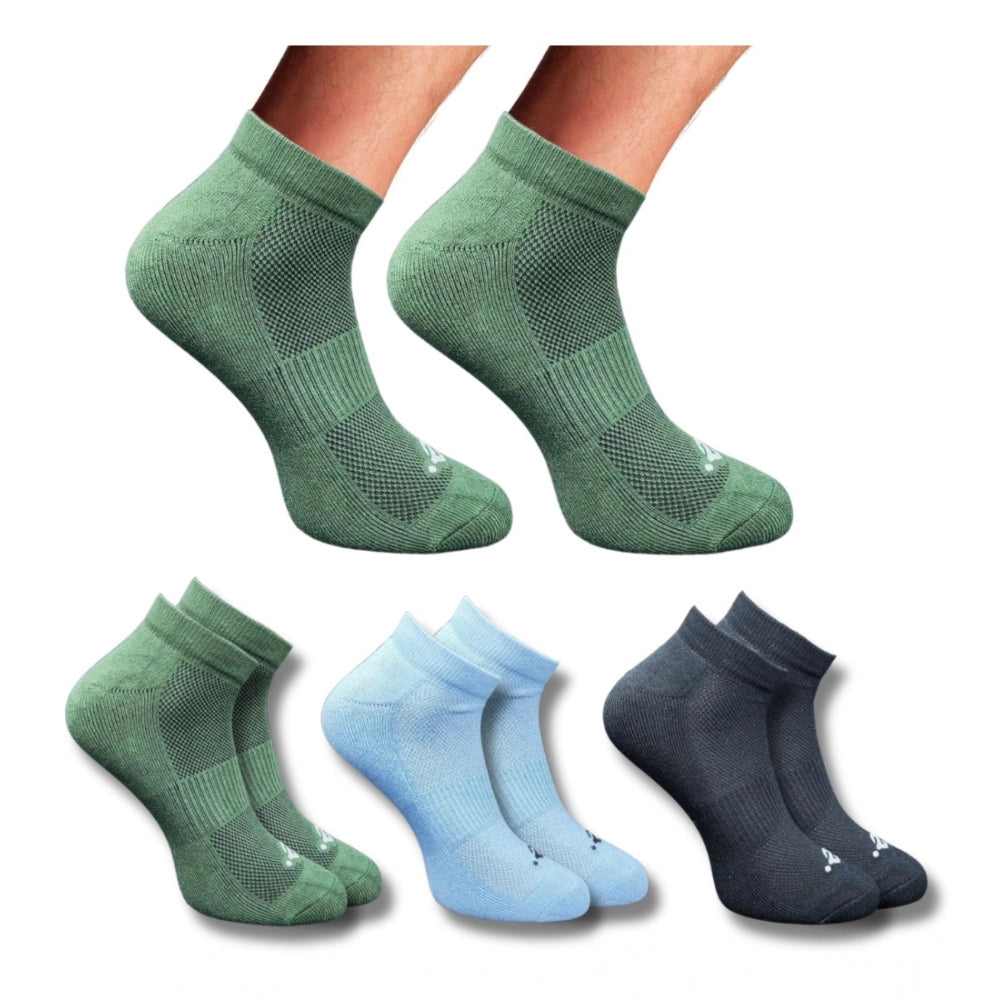 Generic 3_Pair Set Unisex Casual Cotton Printed Low Cut Socks (Multicolor) Main image