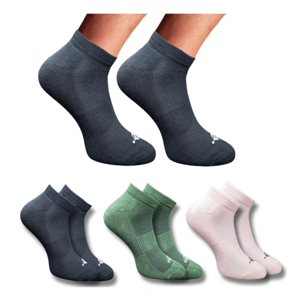 Generic 3_Pair Set Unisex Casual Cotton Printed Low Cut Socks (Multicolor) Main image