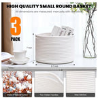 Generic Cotton 9x7 Inch Pack of 3 Storage Basket For Clothes (White)