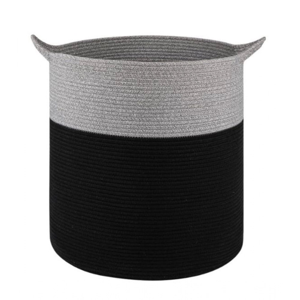 Generic Cotton 12x14 Inch- 1 Pcs Storage Basket For Clothes (Gray-Black) Main image