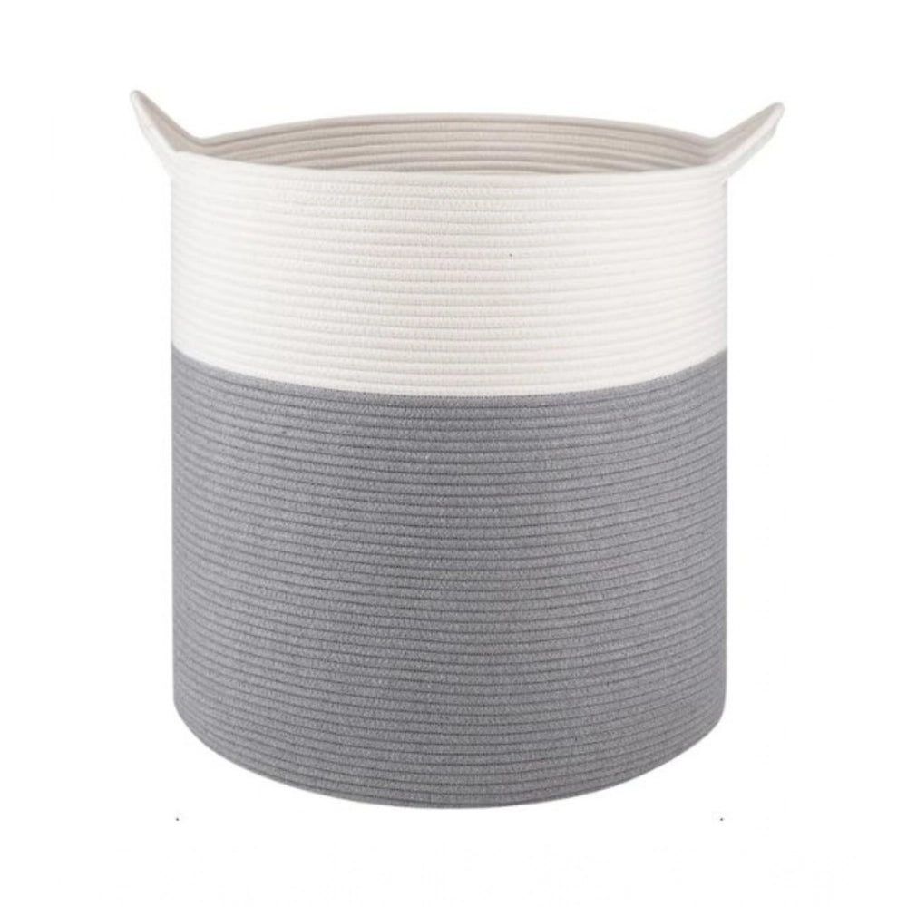 Generic Cotton 12x14 Inch- 1 Pcs Storage Basket For Clothes (Gray-White)