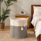 Generic Cotton 12x14 Inch- 1 Pcs Storage Basket For Clothes (Gray-White)