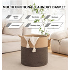 Generic Cotton 12x14 Inch -Storage Basket For Clothes (Dark Brown)
