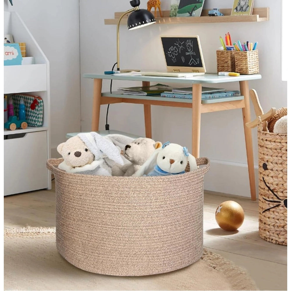 Generic Cotton Kidi 14x12 Inch Pack of 1 Storage Basket For Clothes (Kidi) Secondary image