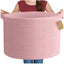Generic Cotton 14x12 Inch Pack of 1 Storage Basket For Clothes (Pink)