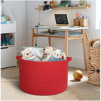 Generic Cotton 14x12 Inch Pack of 1 Storage Basket For Clothes (Red)